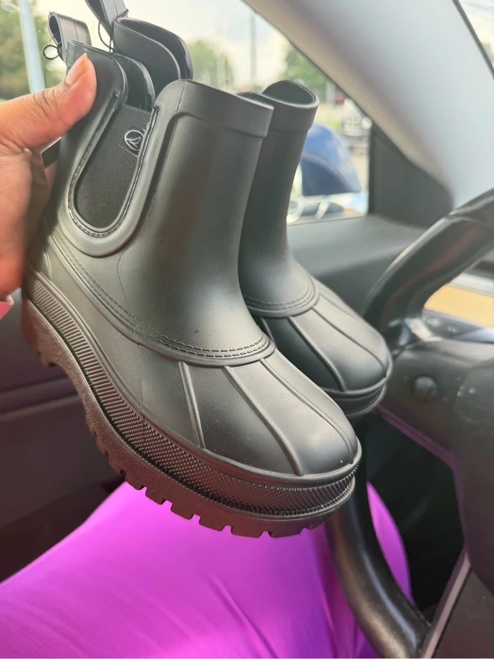 Kids Waterproof Black Rain Boots